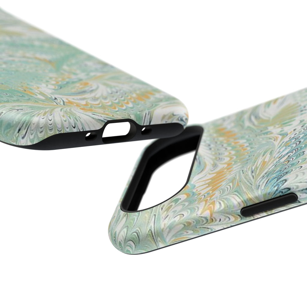 Mint Green Marbled Swirl Phone Case - Dual Layer