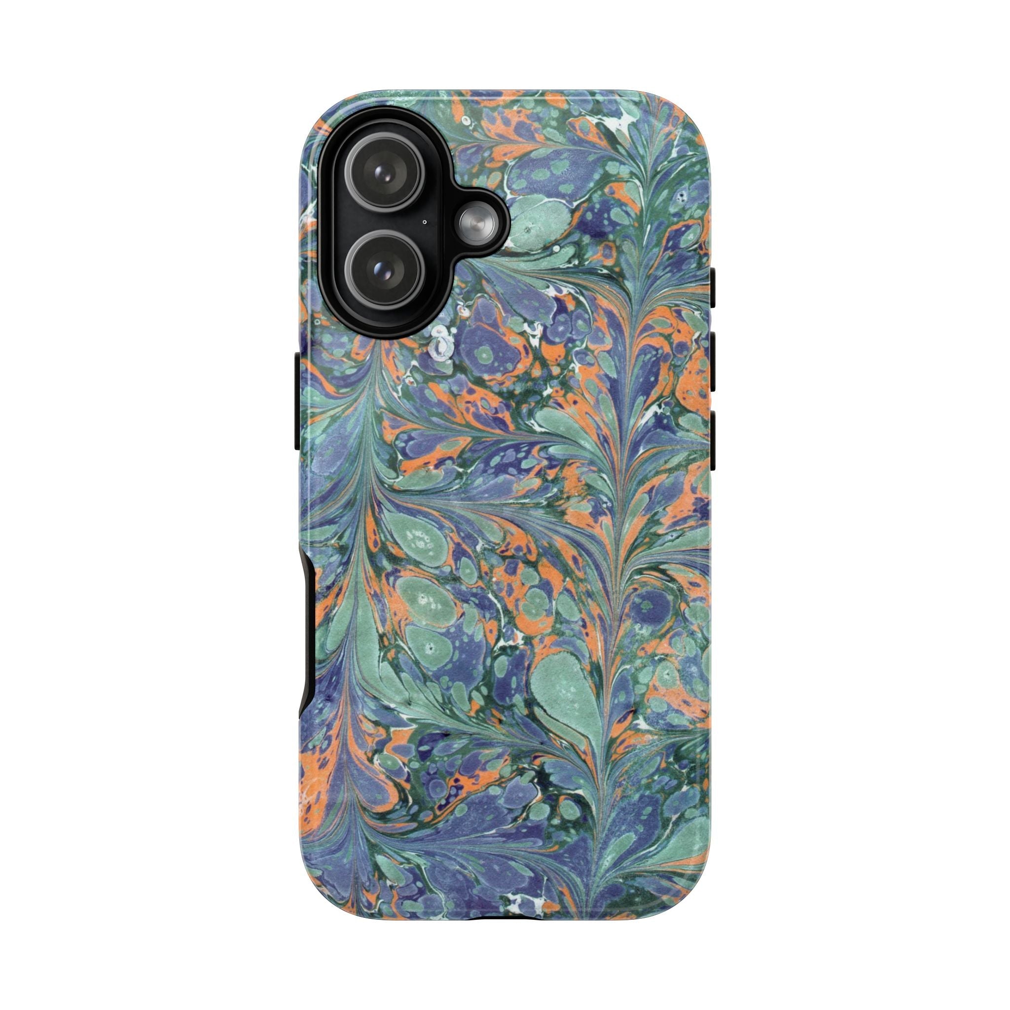 Green, Lavender + Orange Vintage Italian Marble Design - Dual Layer Phone Cases