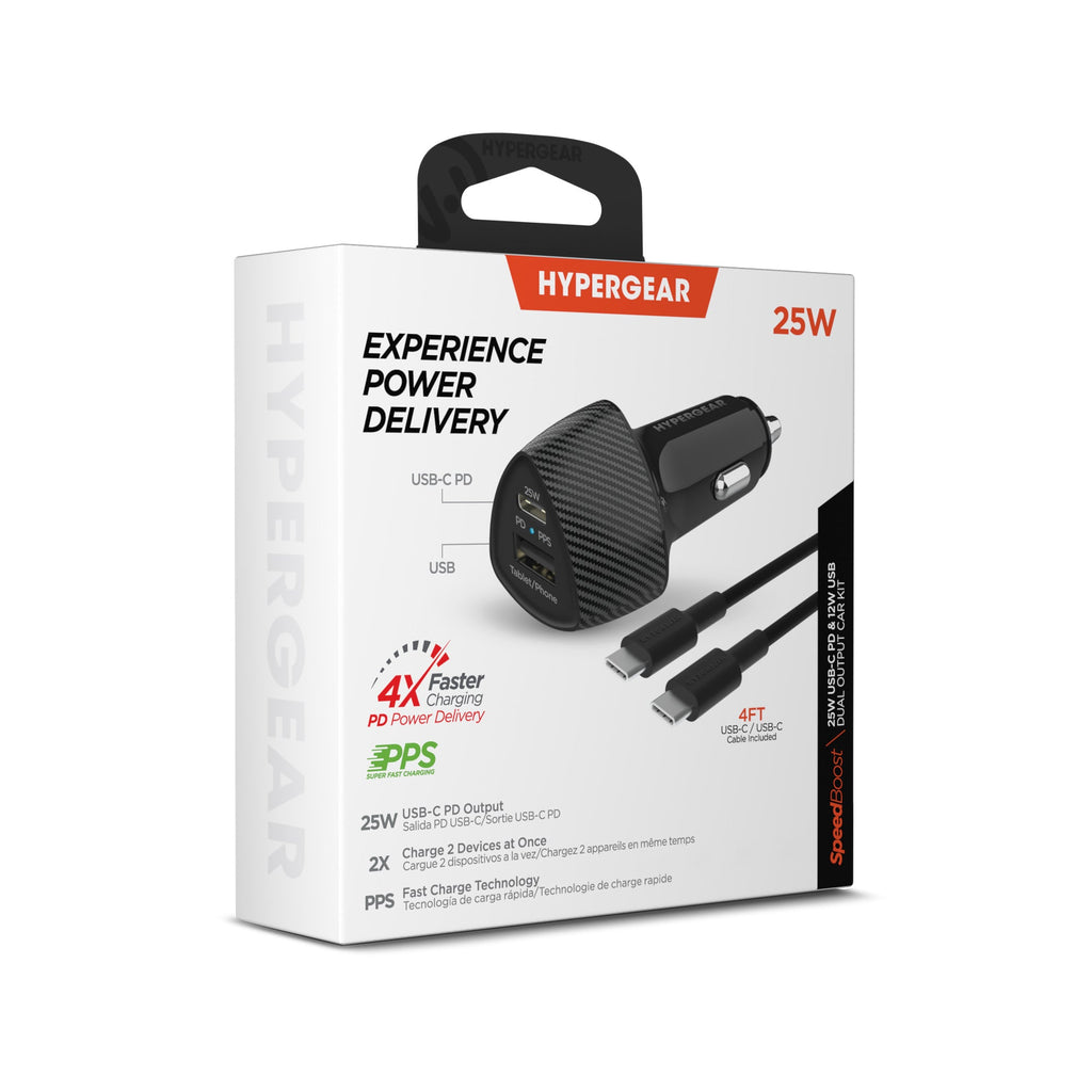 HyperGear SpeedBoost 45W PD Dual Output Car Charger for Multiple Devices