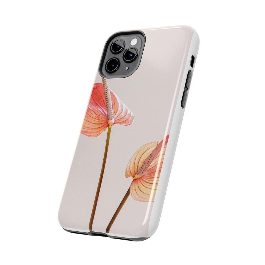Orange Flower with Leaves Tough Phone Cases