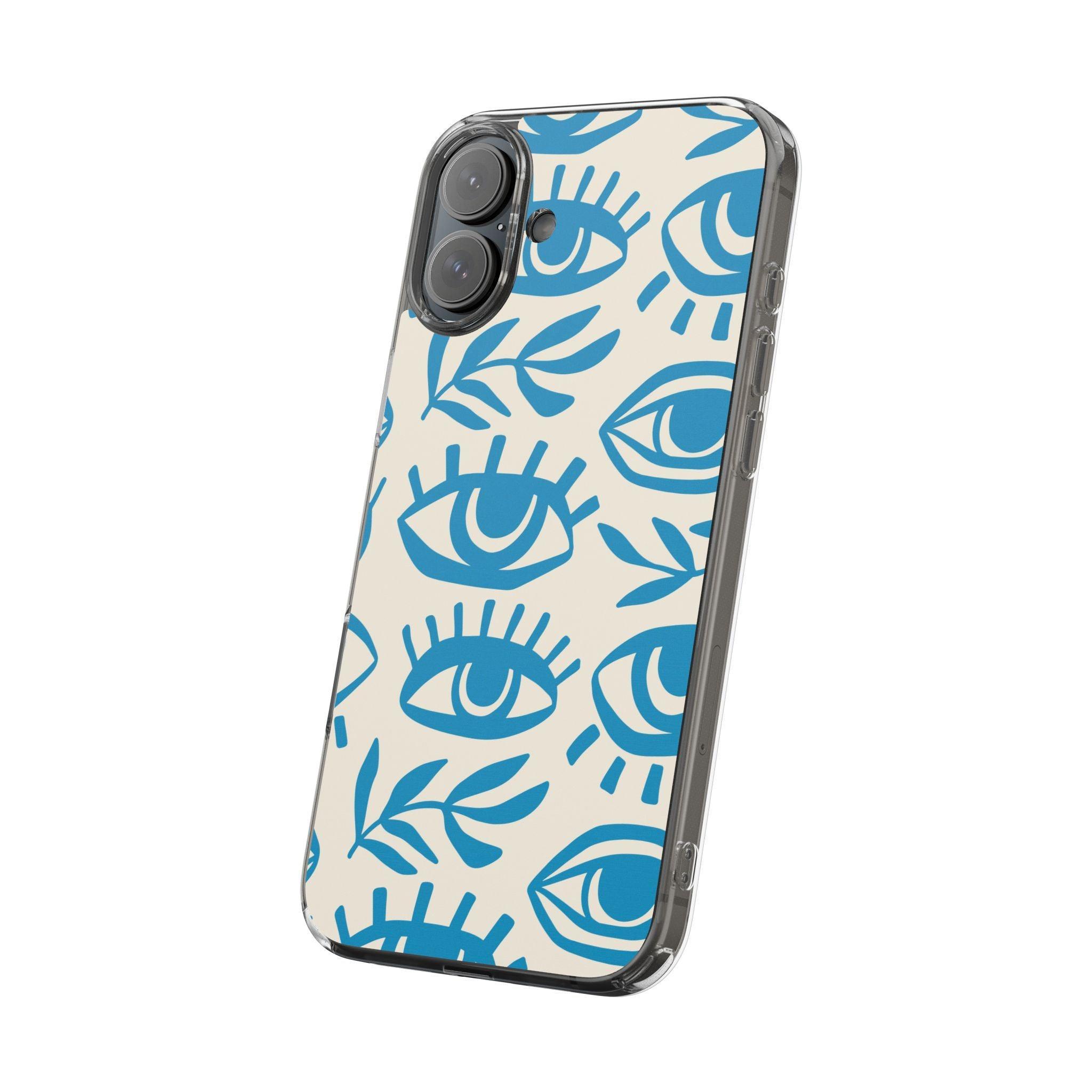 Eyes And Leaves  Pattern Clear Cases