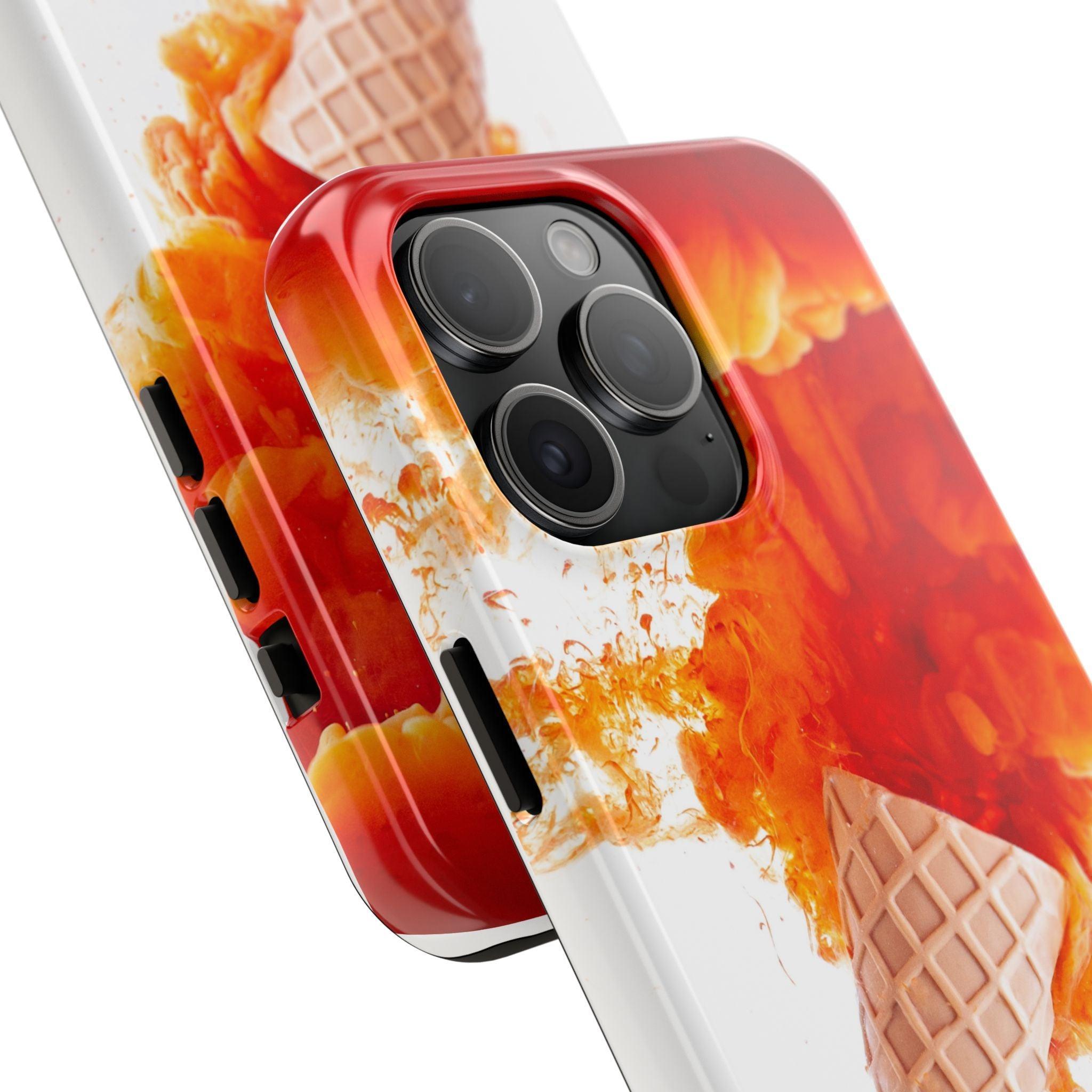 Ice Cream With Flame Of Colors Tough Phone Cases