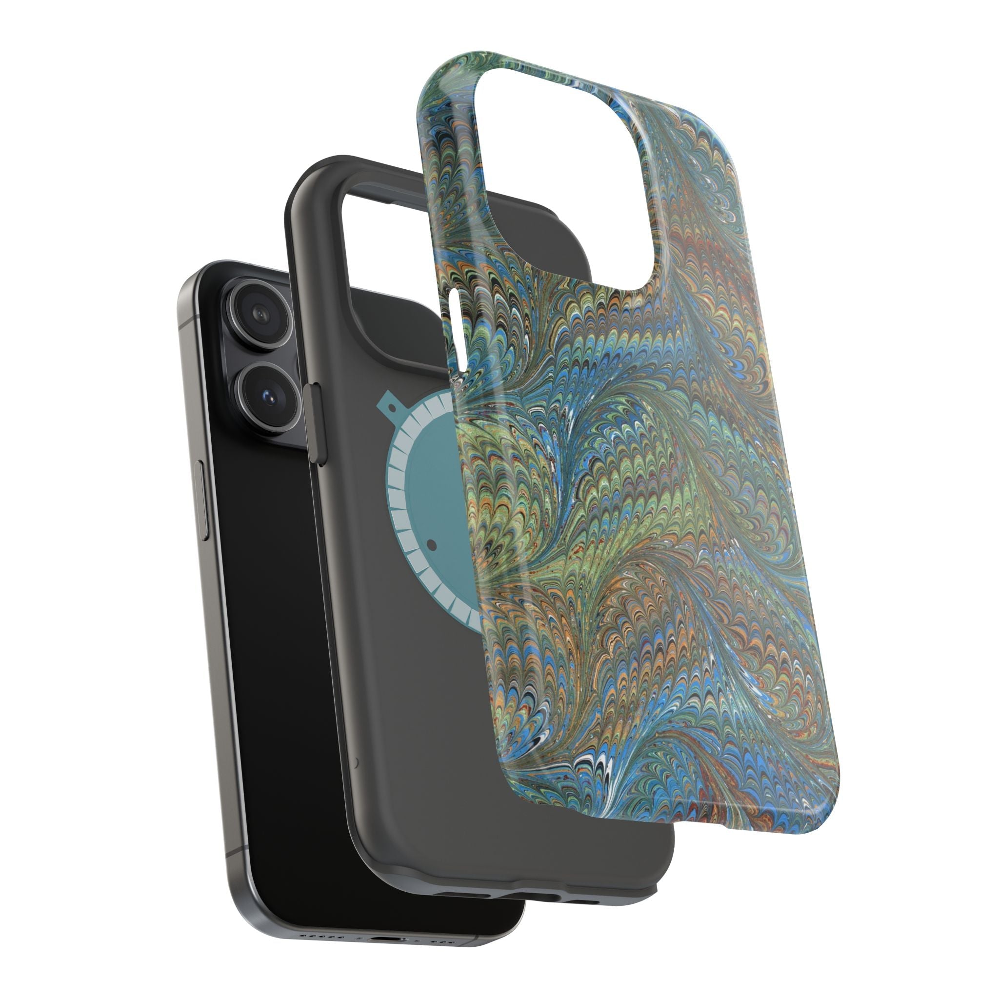 Blue and Green Swirl - Mag Safe - Dual Layer Case