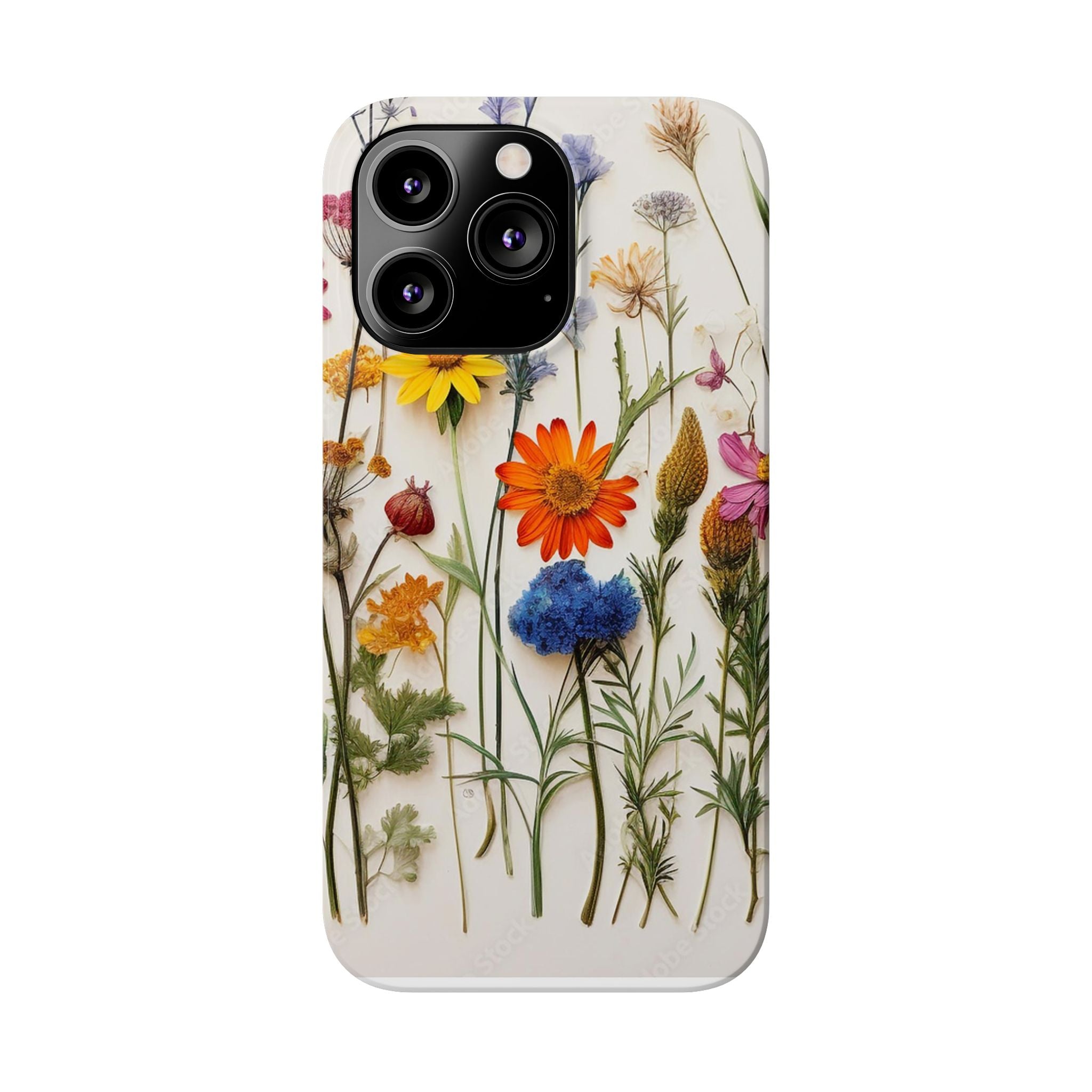 Floral Phone Cases, Slim Protective Cover, Pressed Flowers Design, iPhone 17 Case, Botanical Phone Accessories, Floral Theme Phone Case
