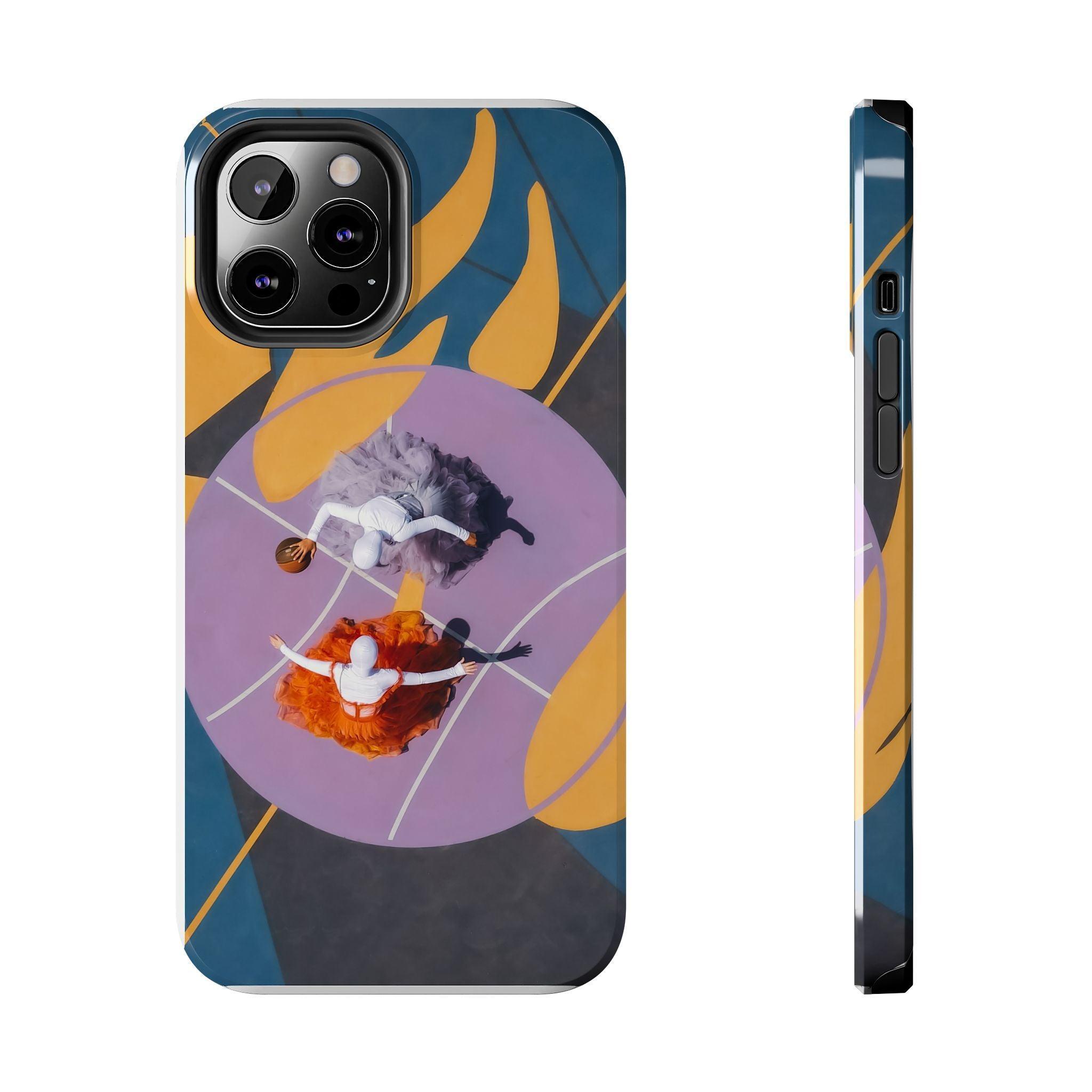 Two Womens Play basket ball Tough Phone Cases