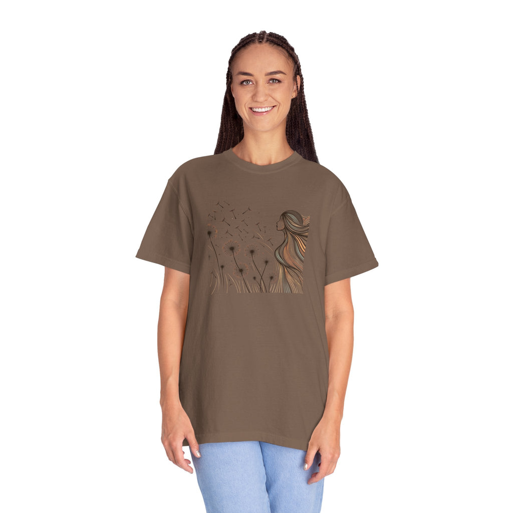 Woman and Dandelions Garment Dyed Tee - Comfort Colors - DipaliZ