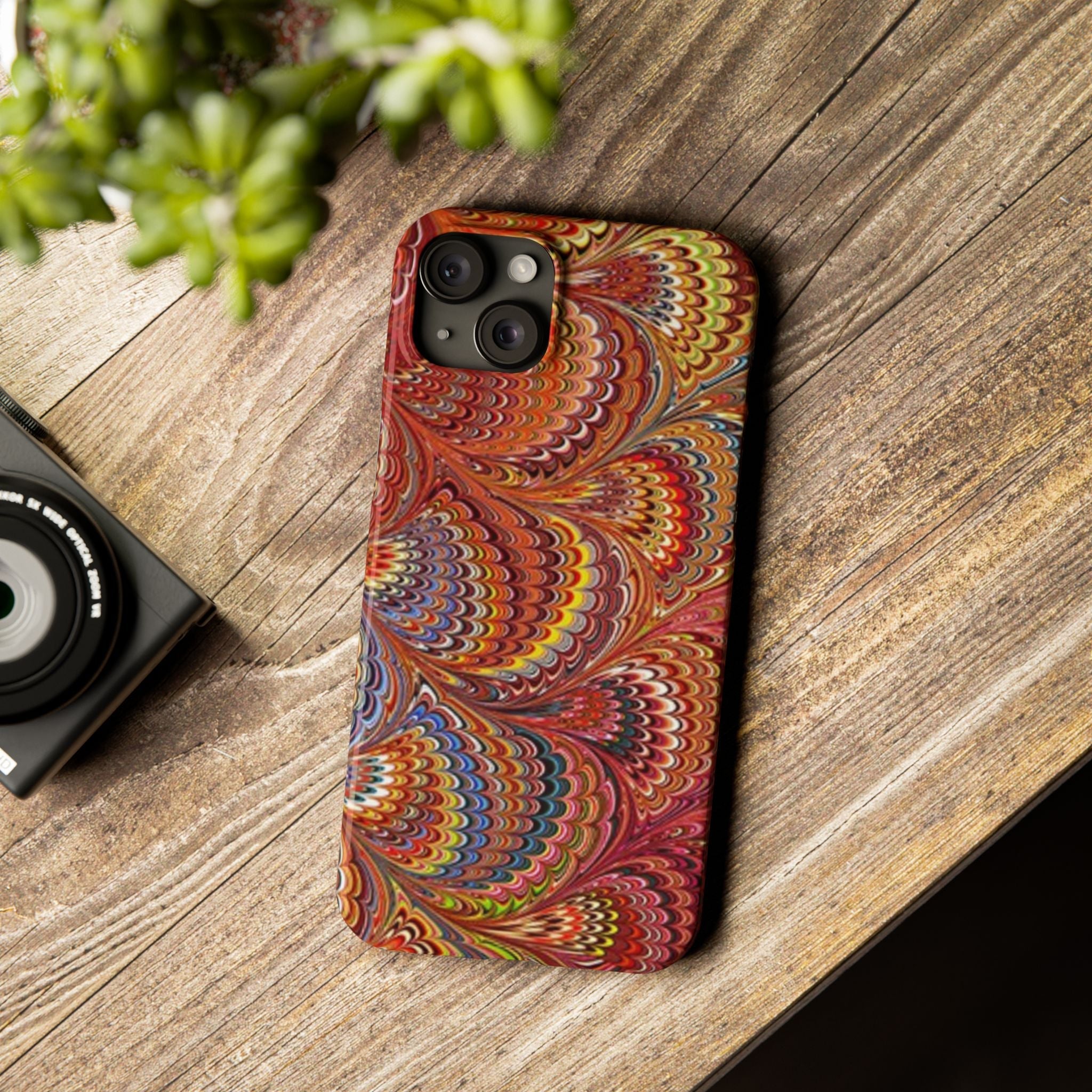 Italian Marbled Design, Red and Blue Pallet
