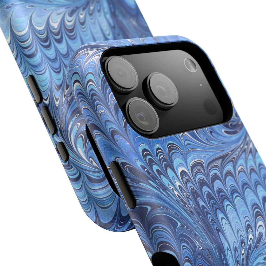 Blue Marbled Swirl Phone Case - Dual Layer Case