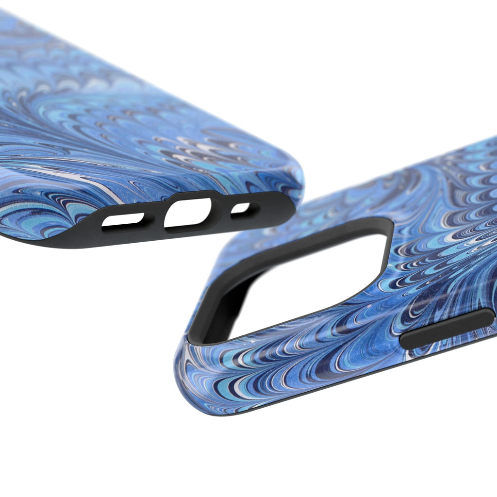 Blue Marbled Swirl Phone Case - Dual Layer Case
