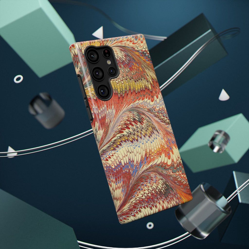 Rust and Gold Italian Vintage Marble Design Durable Phone Case for Apple + Samsung