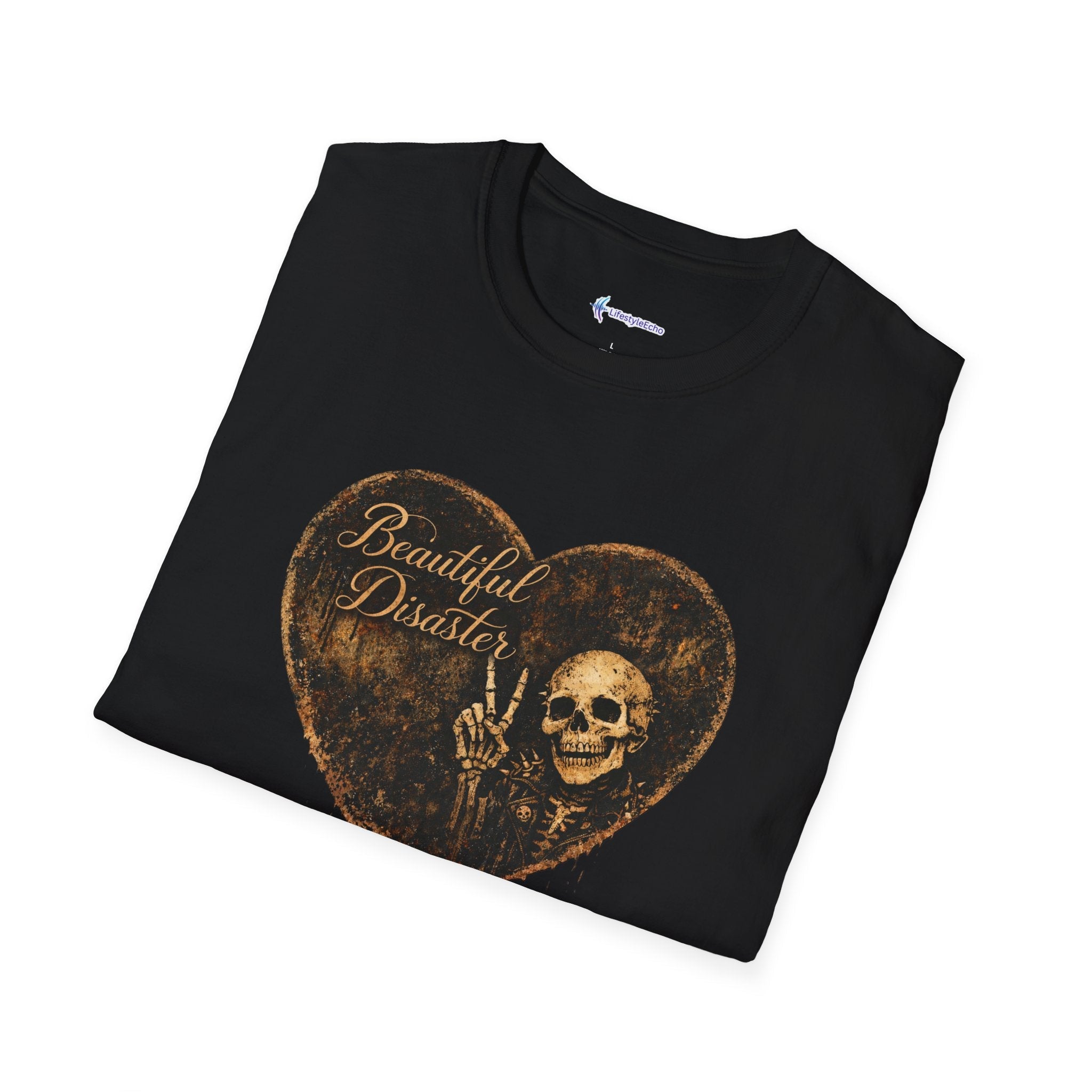 Beautiful Disaster Heart T-Shirt — Heart Graphic 'Beautiful Disaster' Tee