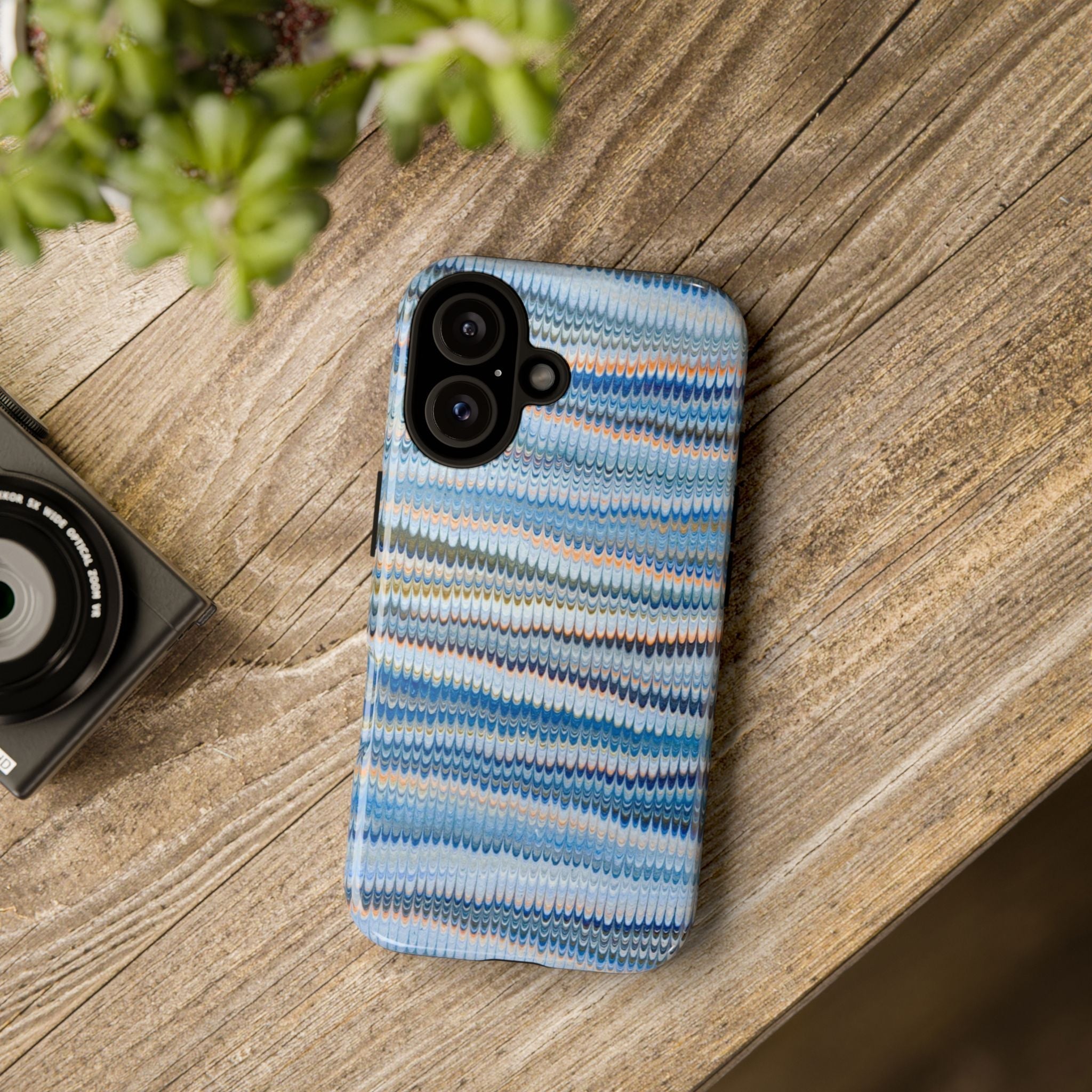 Blue Marbled Phone Cases iPhone 16 + Samsung + Apple + Google