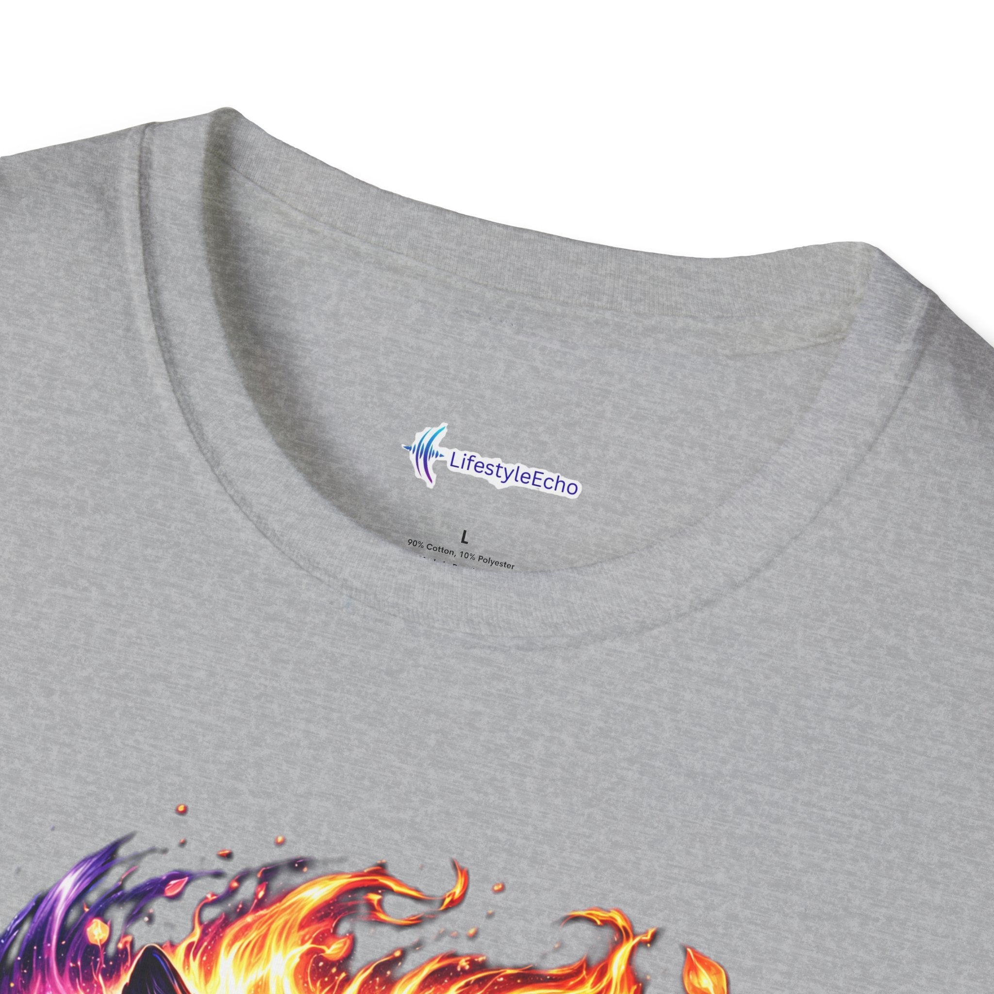 Cosmic Fire Wolf T-Shirt — Vibrant Mystic Wolf Graphic Tee
