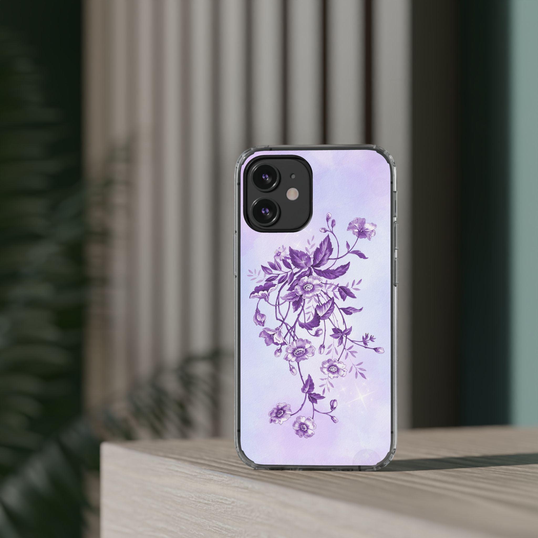 Floral design In Purple Clear Cases