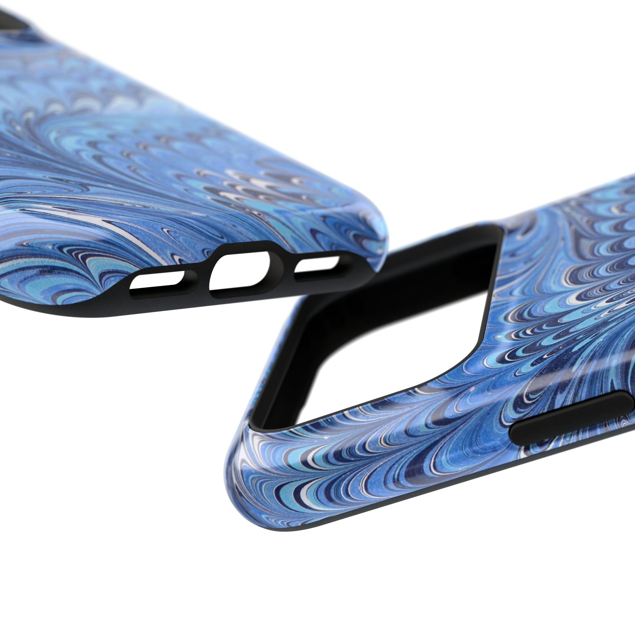 Blue Marbled Swirl Phone Case - Dual Layer Case