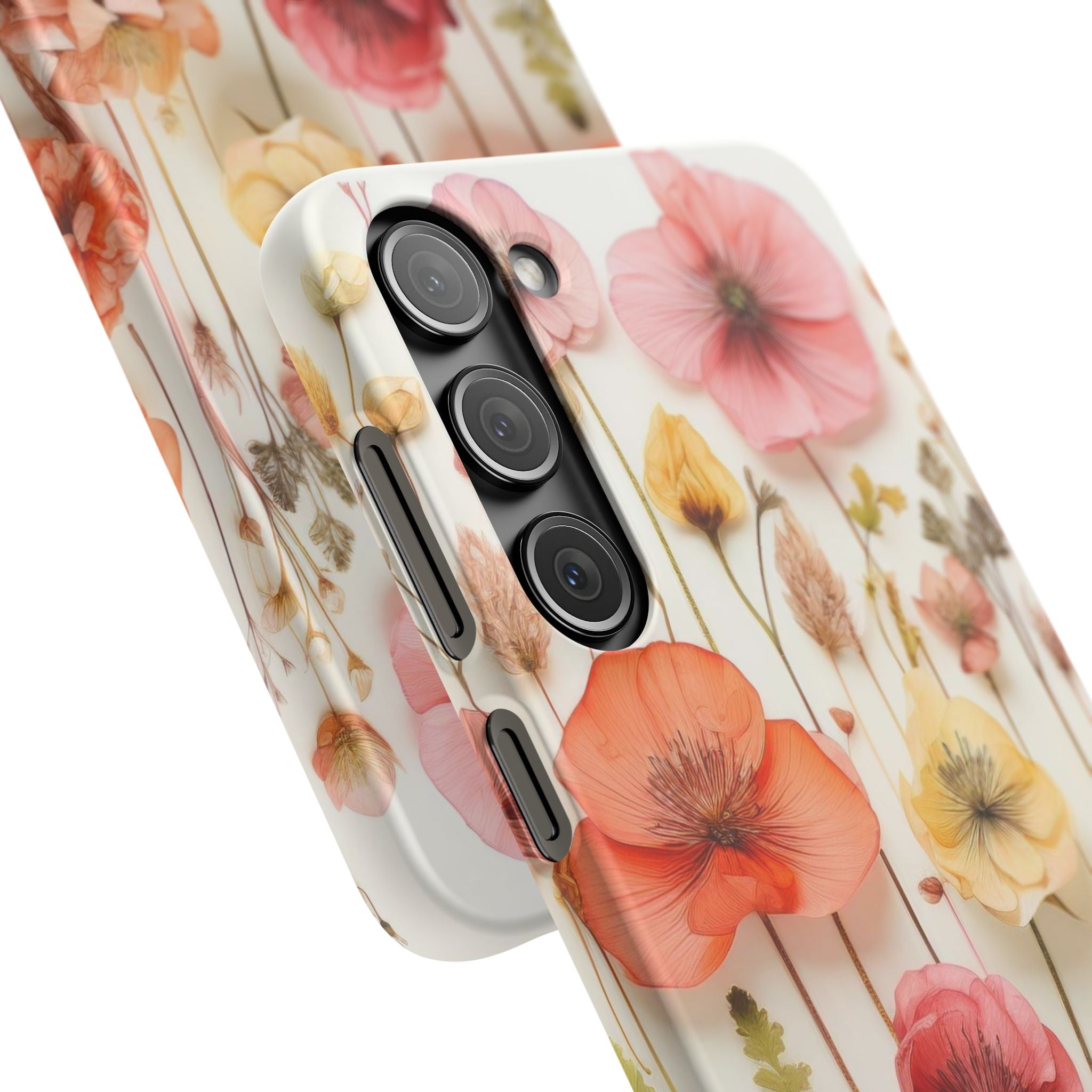 Pink Floral Pressed Flowers - Slim Case