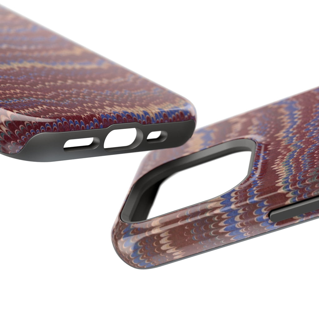 Burgundy and Blue Hues Italian Vintage Marble Design Phone Case for Apple + Samsung