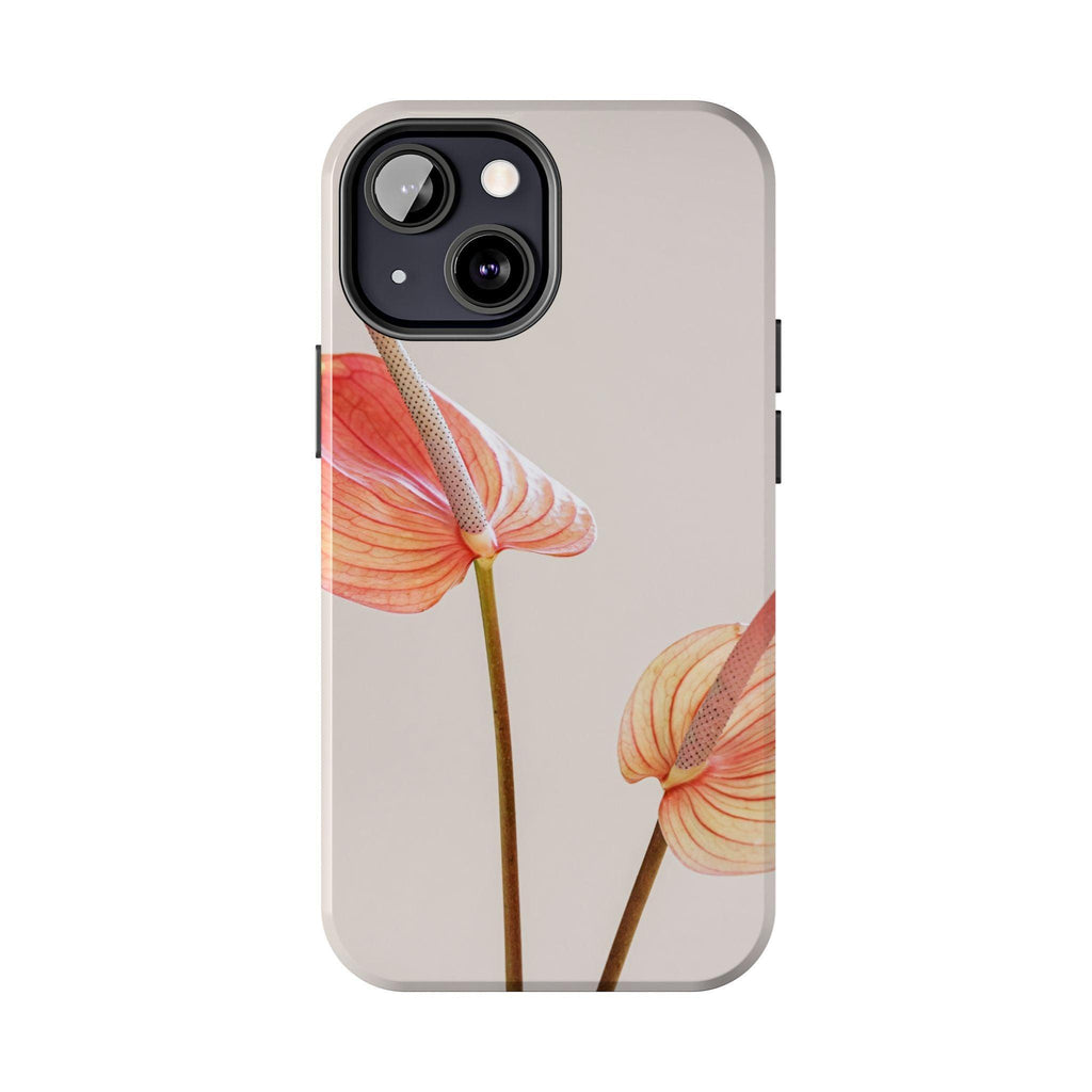 Orange Flower with Leaves Tough Phone Cases