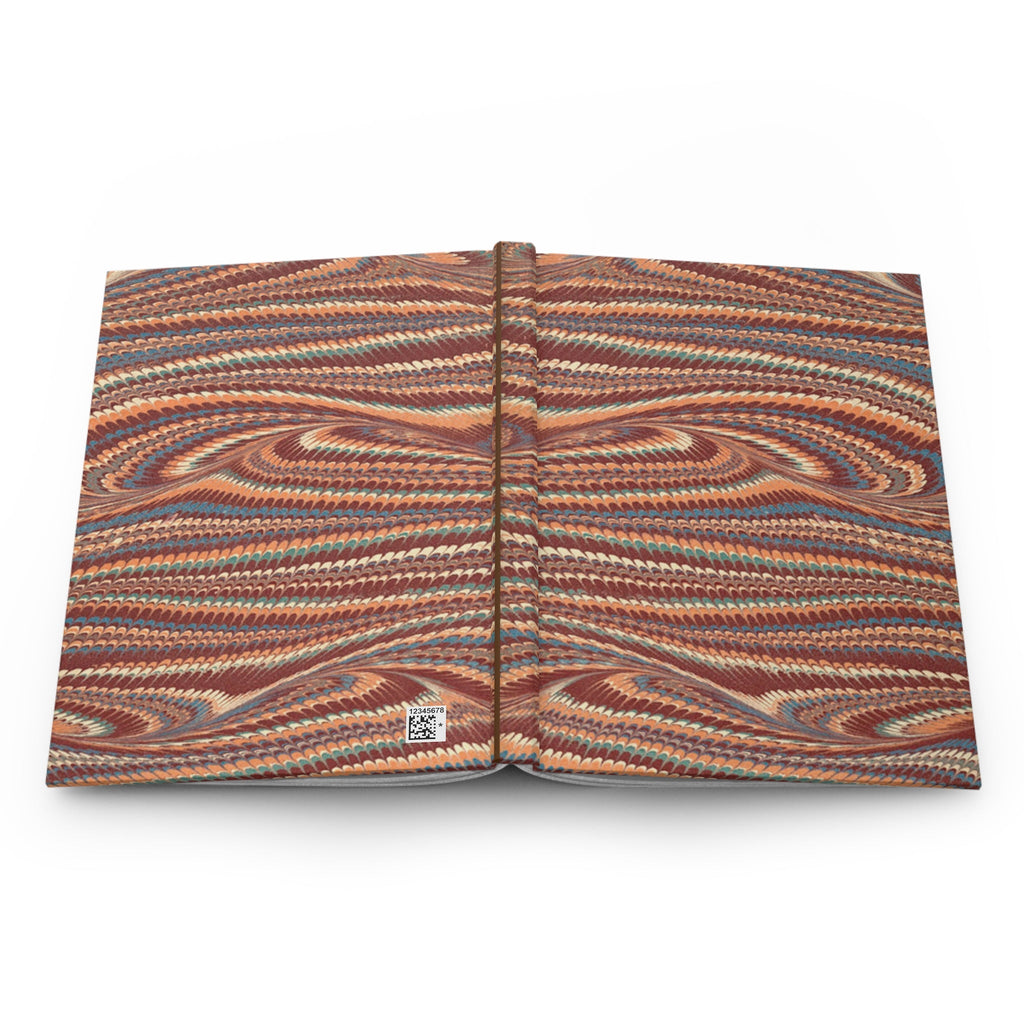 Vintage Italian Marble Hardcover Journal — Burgundy, Brown & Green Matte Notebook