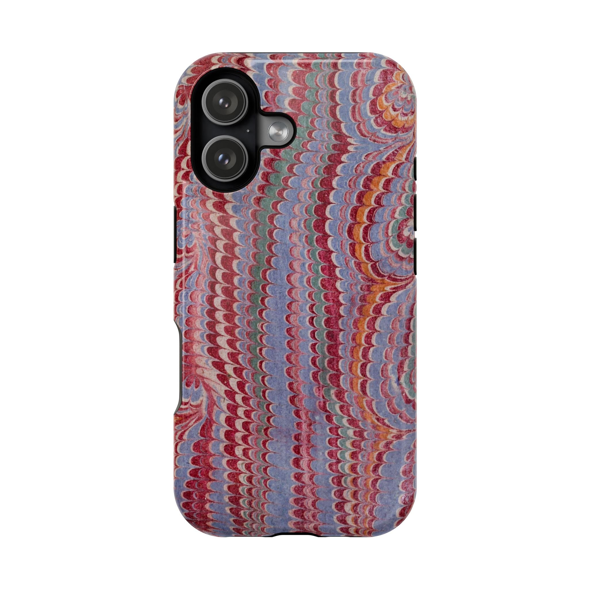 Burgundy and Lavender Hues Italian Vintage Marble Design - Dual Layer - Phone Case for Apple + Samsung