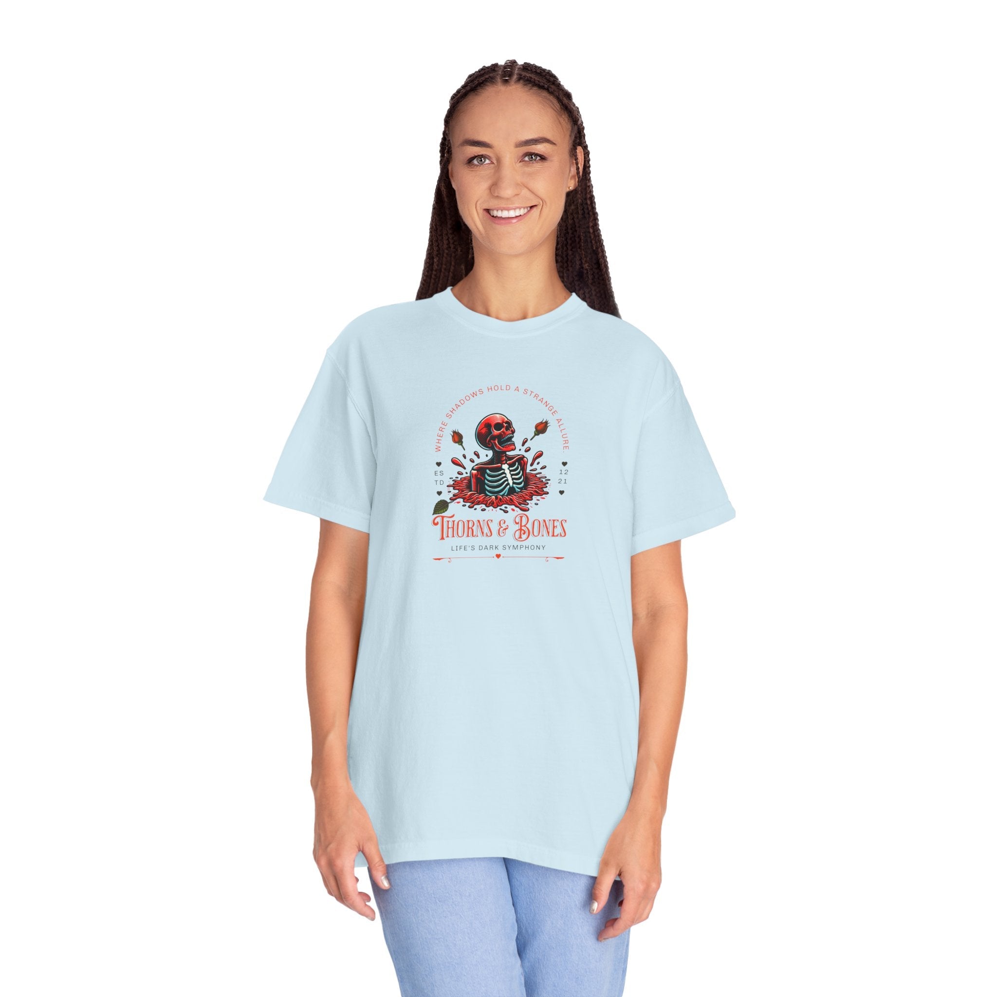Skeleton Tee - Thorns and Bones Comfort Colors - DipaliZ