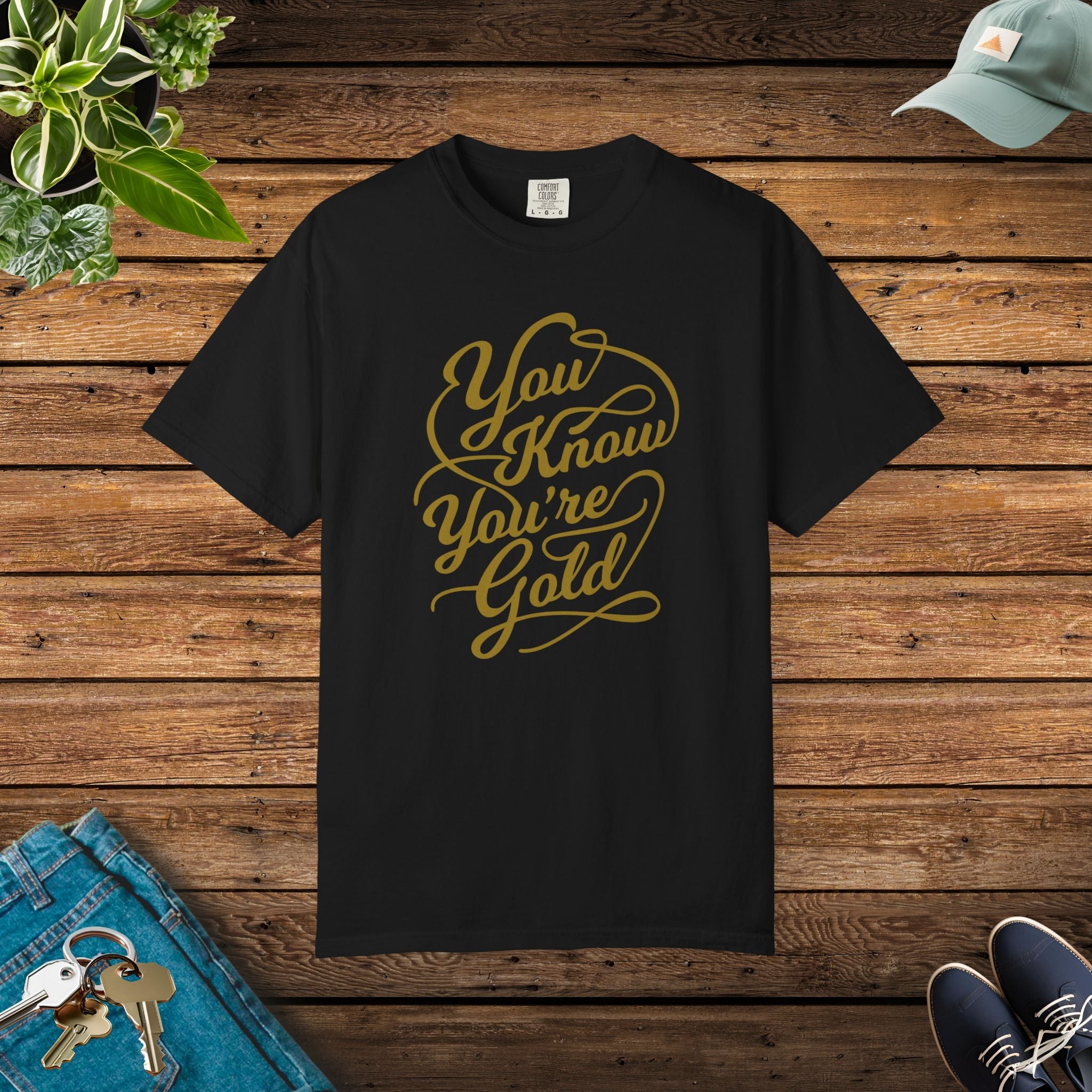 Comfort Colors Garment Dyed Unisex Shirt - Golden Vibes - DipaliZ
