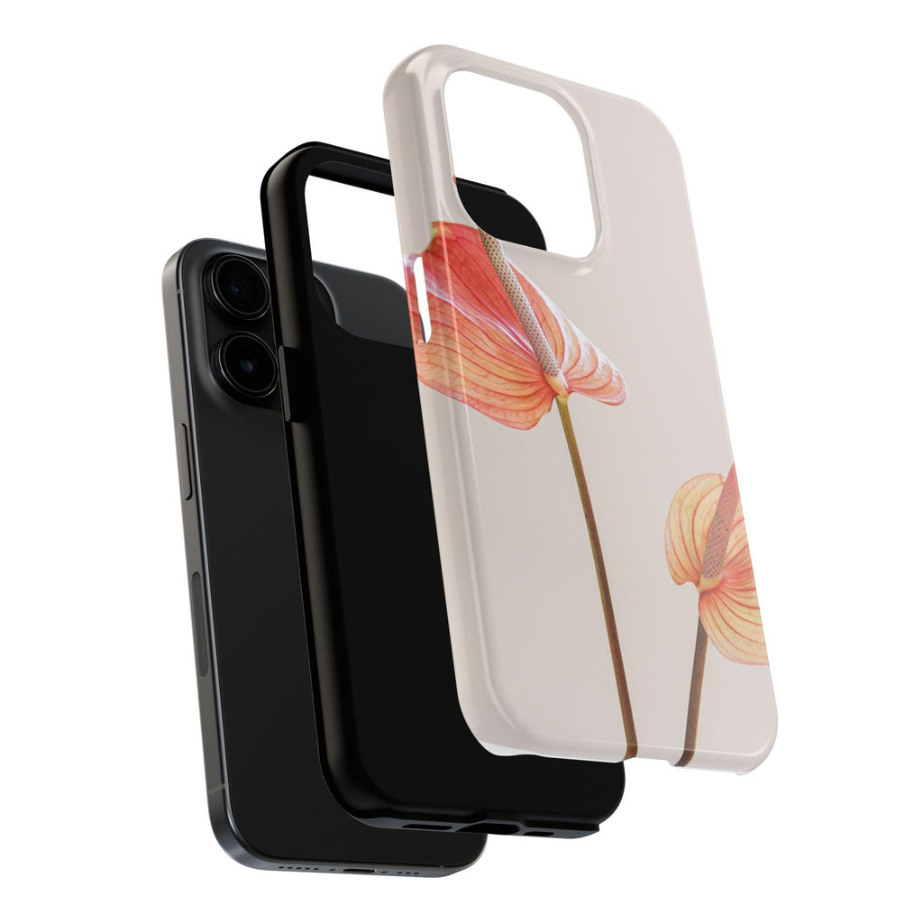Orange Flower with Leaves Tough Phone Cases