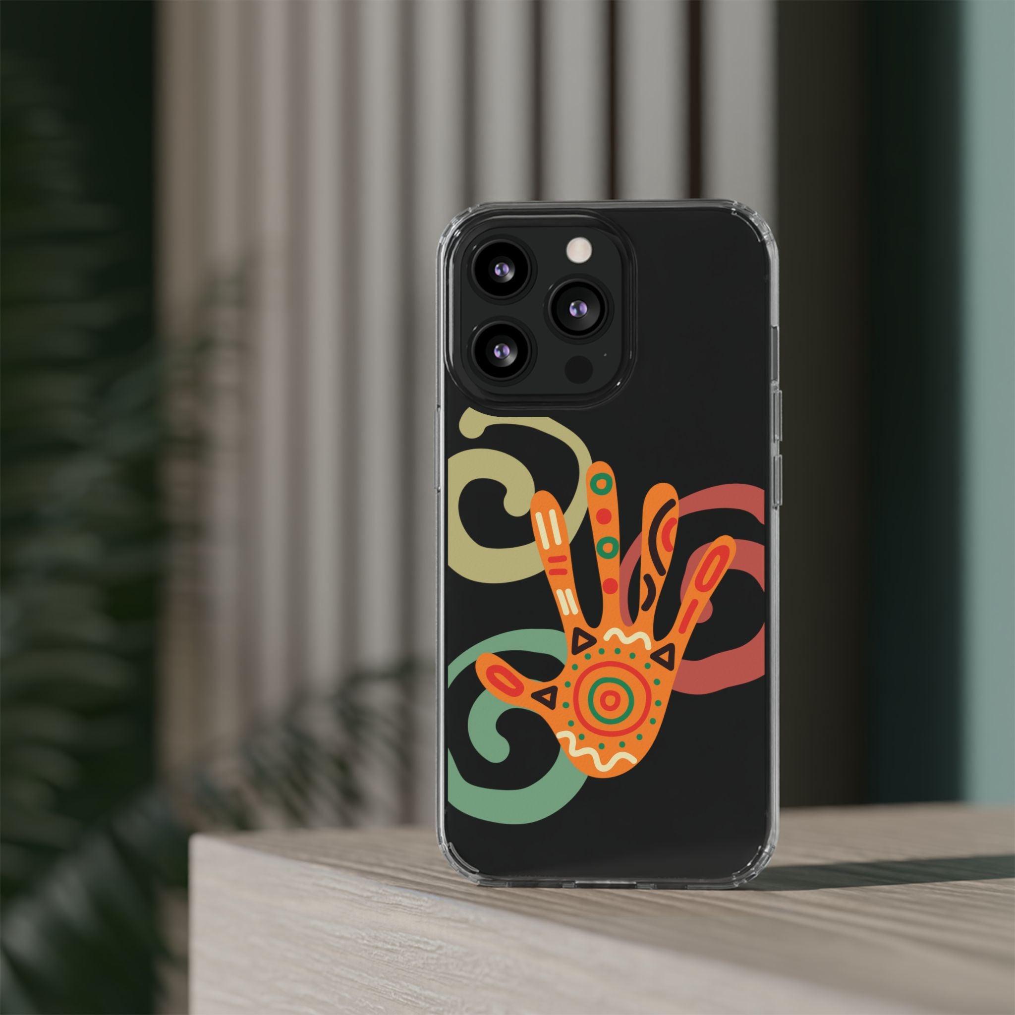 Clear Cases Colorful Hand Print design
