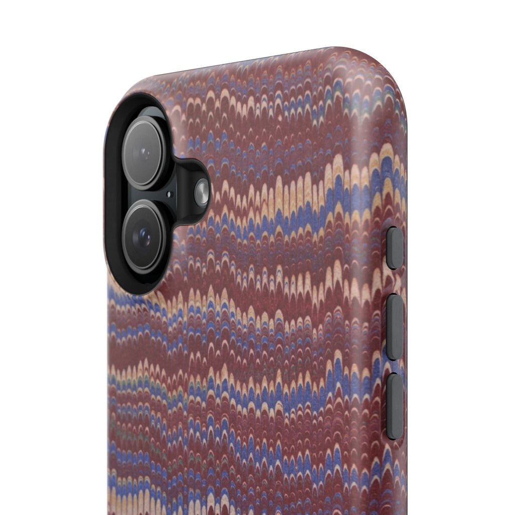 Burgundy and Blue Hues Italian Vintage Marble Design Phone Case for Apple + Samsung