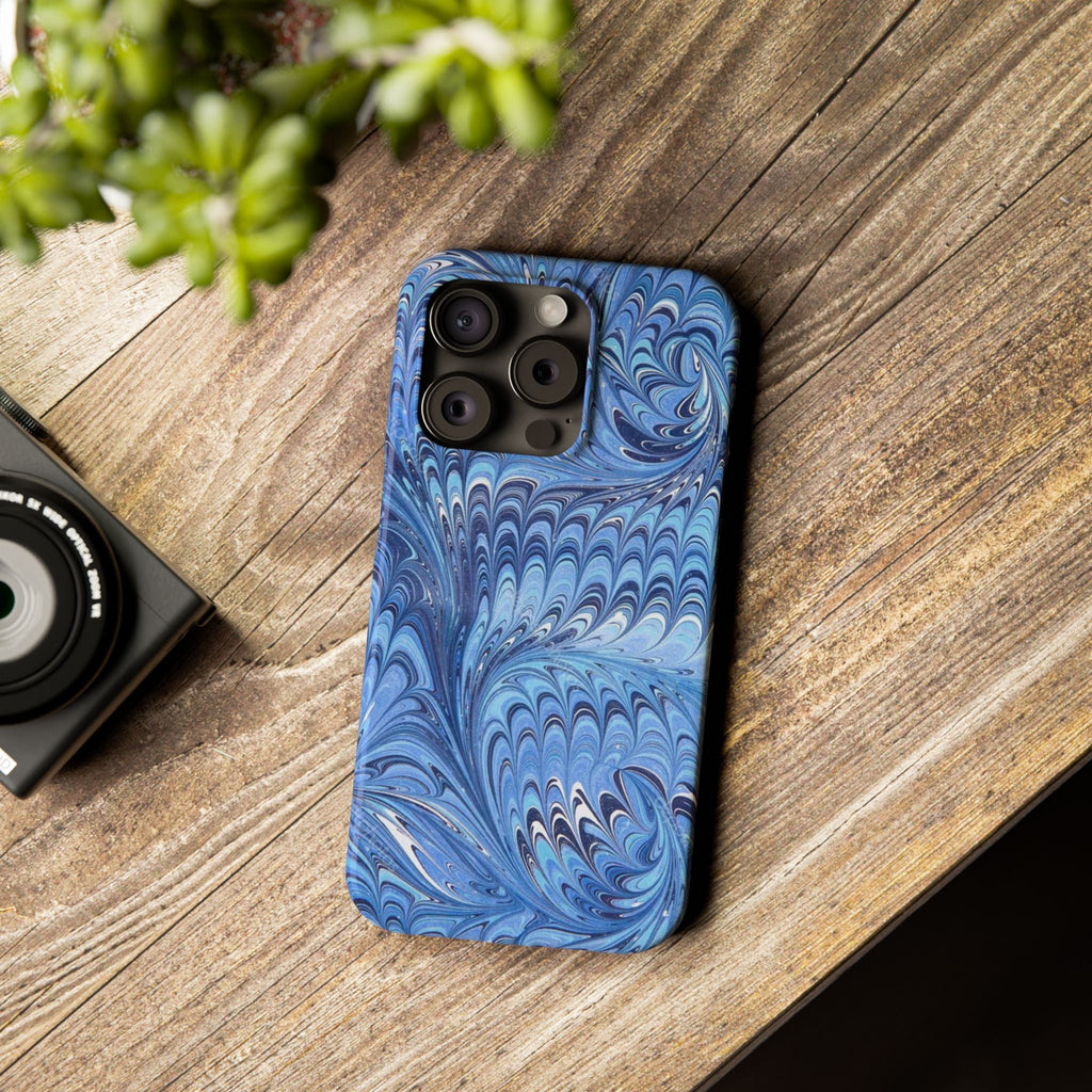 Deep Blue Italian Marbled Design Pallet Phone Case