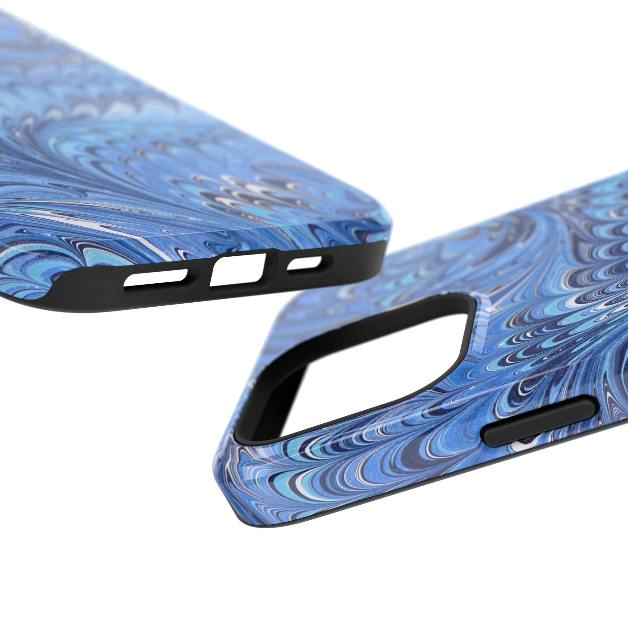Blue Marbled Swirl Phone Case - Dual Layer Case