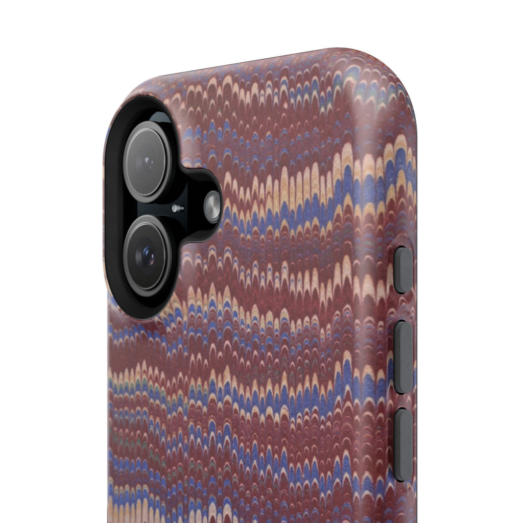 Burgundy and Blue Hues Italian Vintage Marble Design Phone Case for Apple + Samsung