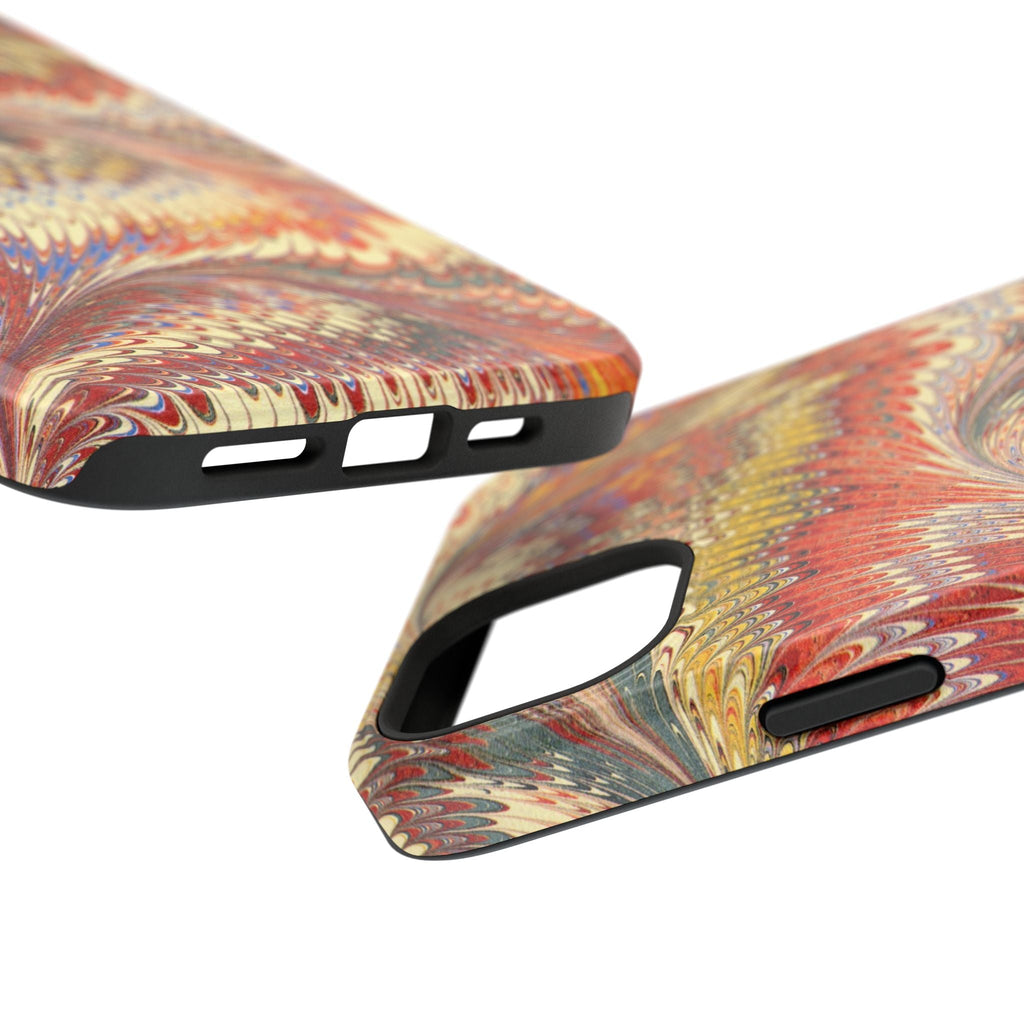 Rust and Gold Italian Vintage Marble Design Durable Phone Case for Apple + Samsung