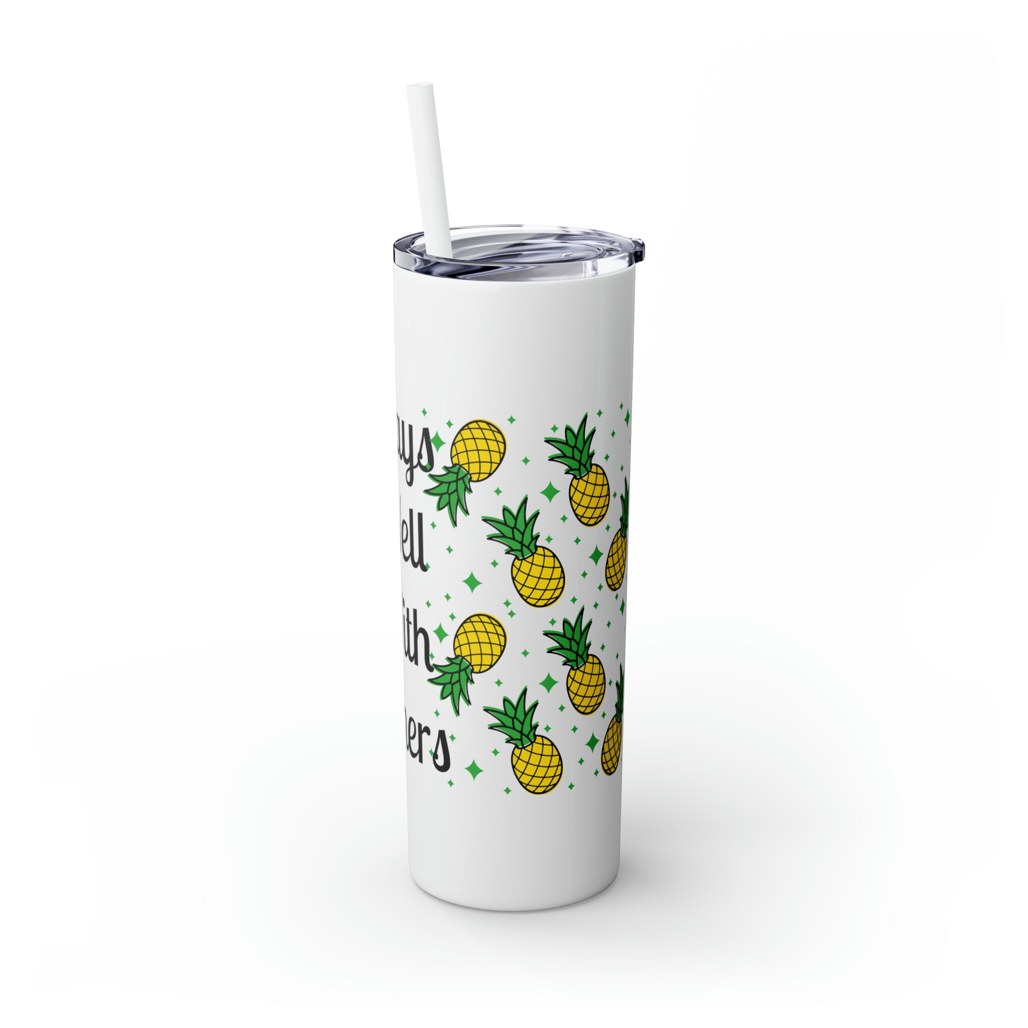 Plays Well With Others Skinny Tumbler with Straw, 20oz