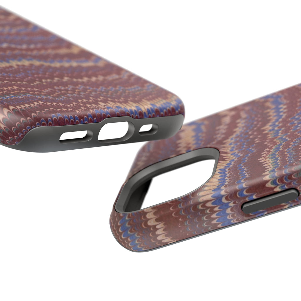 Burgundy and Blue Hues Italian Vintage Marble Design Phone Case for Apple + Samsung