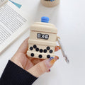 Compatible with Apple, Compatible with Apple , Ins Pearl Milk Tea Suitable For Airpods1 2 Generation Protective Cover Apple Pro3 Earphone Cover Silicone Anti-Falling Cute