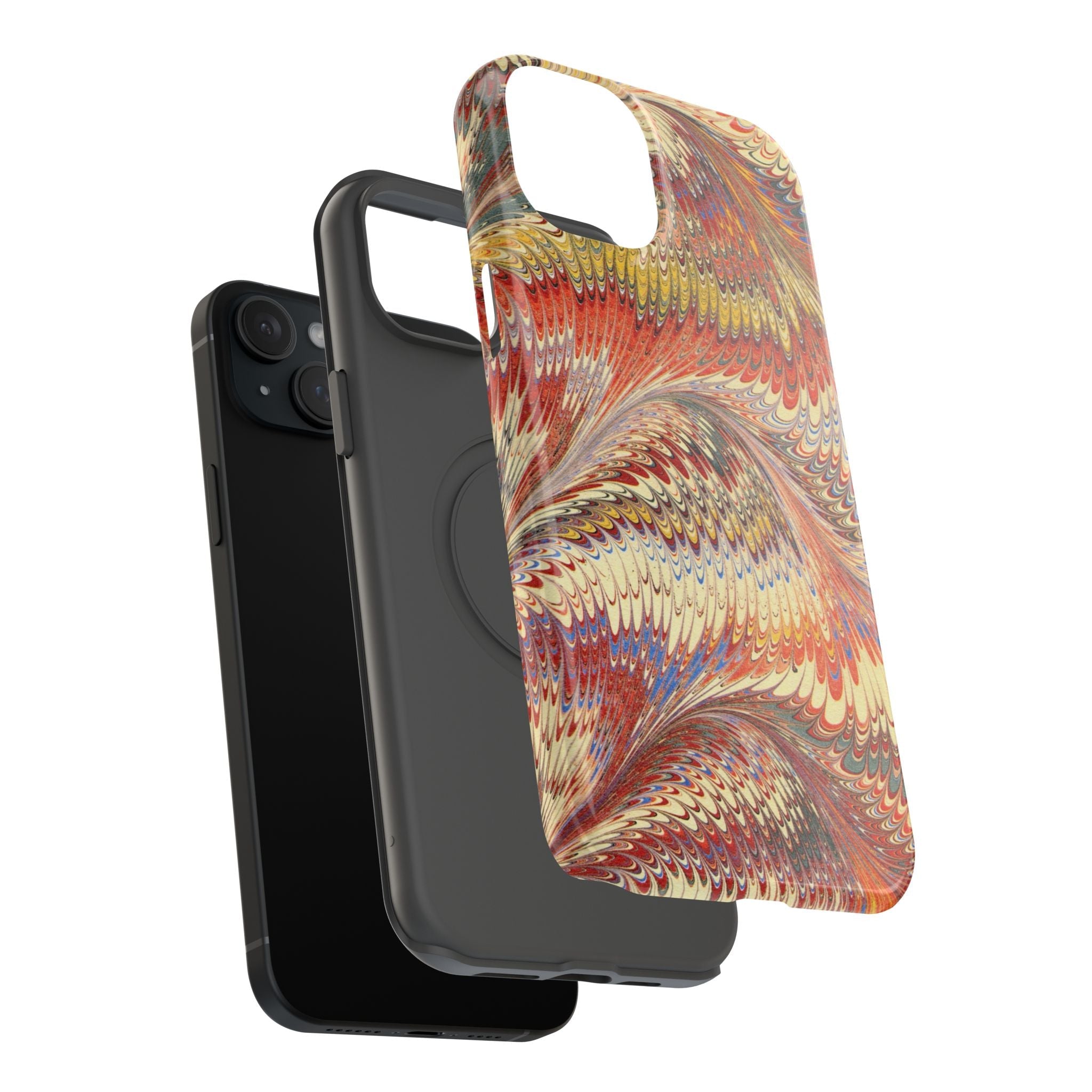 Rust and Gold Italian Vintage Marble Design Durable Phone Case for Apple + Samsung