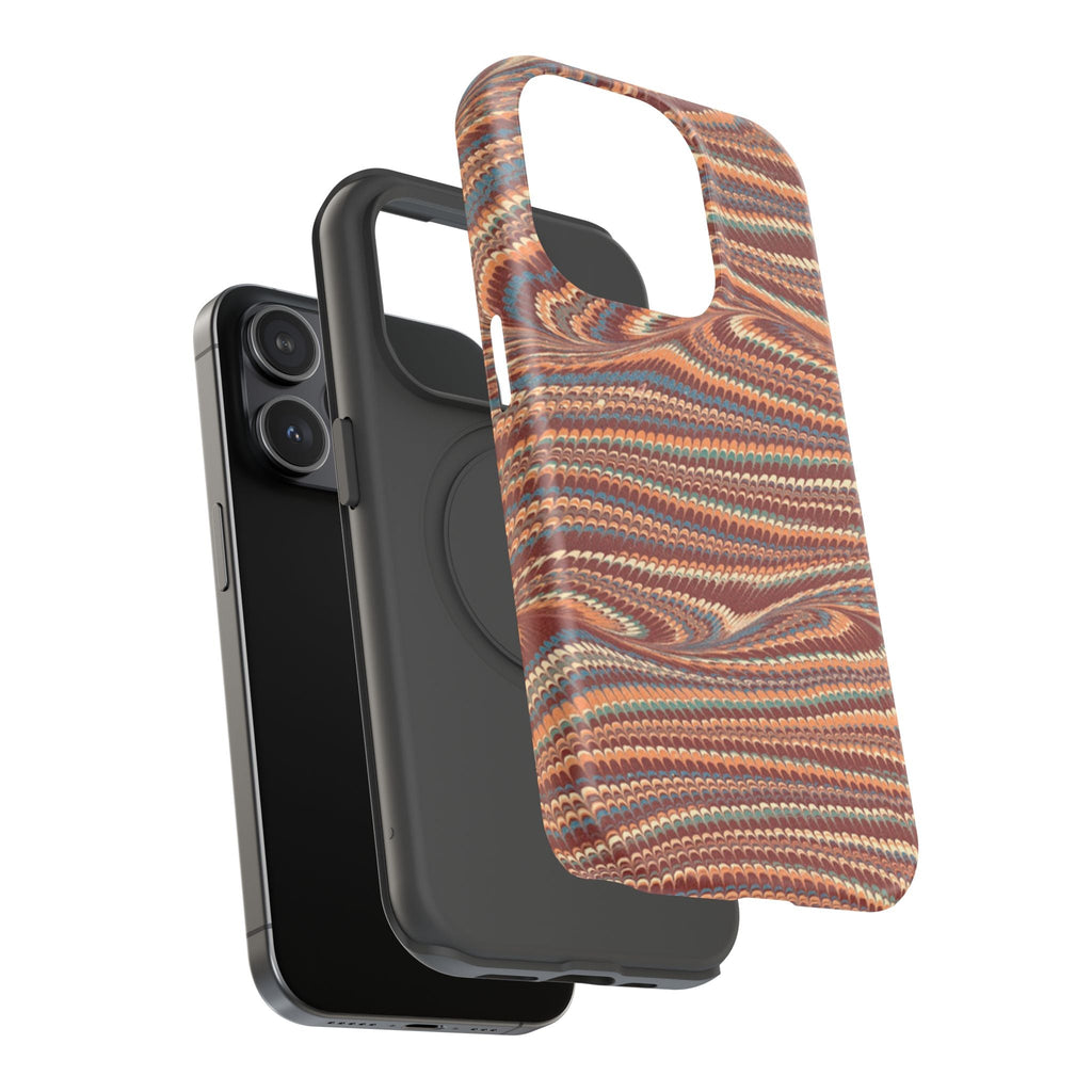 Neutrals Burgundy, Beige, Rust Hues Italian Vintage Marble Design Phone Case for Apple + Samsung