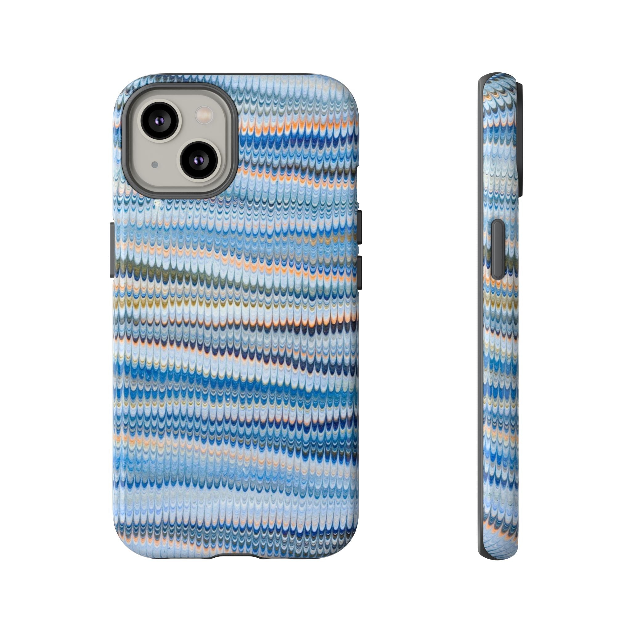 Blue Marbled Phone Cases iPhone + Samsung - all models, Vintage Marbled Design - Tough Cases