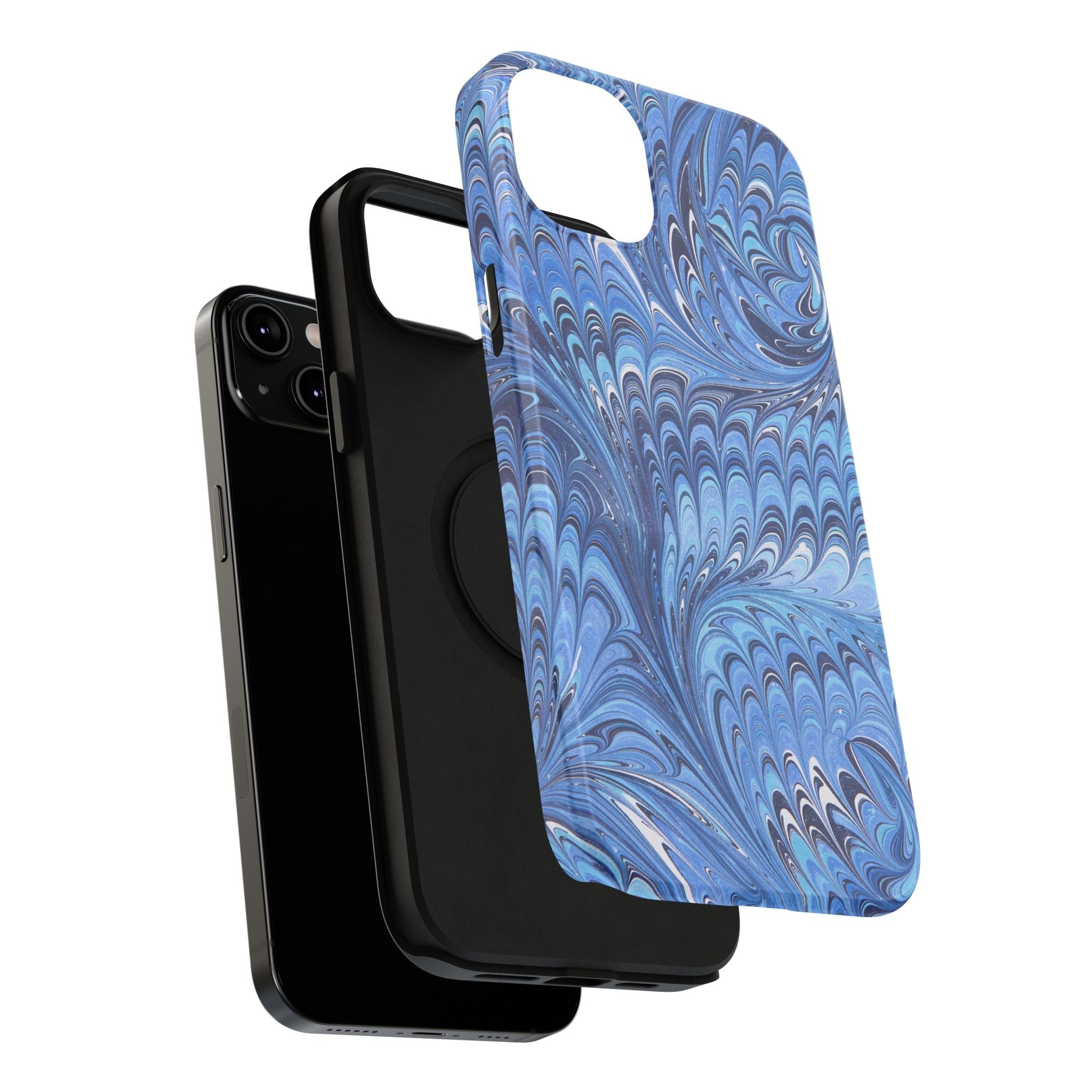 Blue Marbled Swirl Phone Case - Dual Layer Case