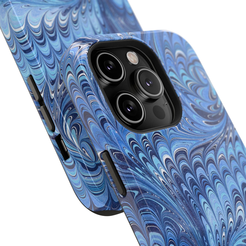 Blue Marbled Swirl Phone Case - Dual Layer Case