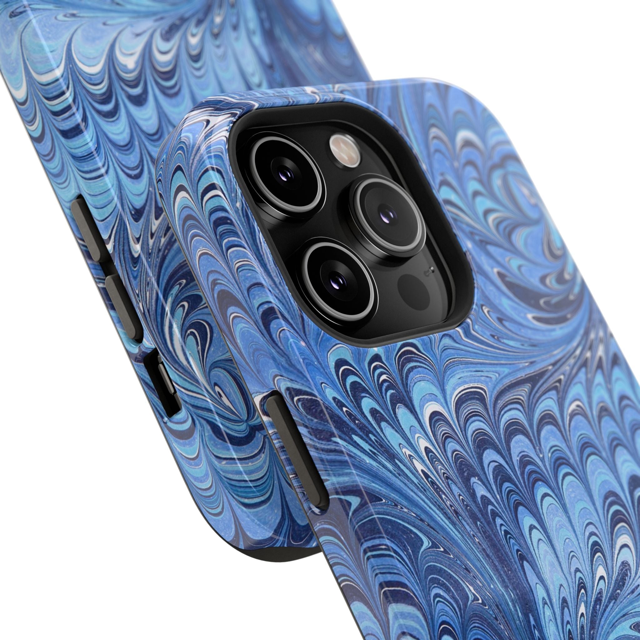 Blue Marbled Swirl Phone Case - Dual Layer Case
