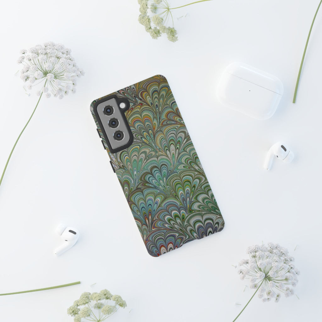Green Peacock Marbled Phone Case — "Tough Cases" Ultra-Tough Protective Cover