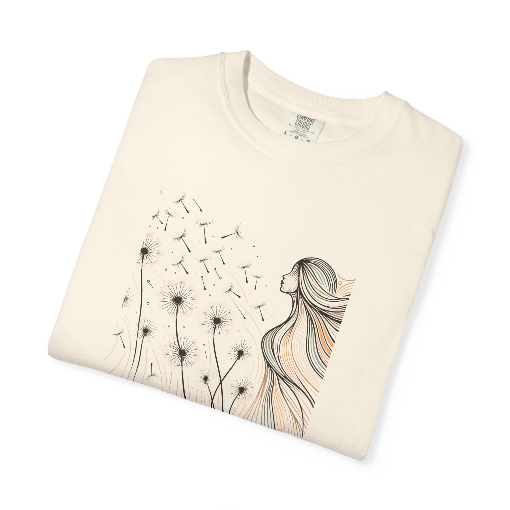 Woman and Dandelions Garment Dyed Tee - Comfort Colors - DipaliZ