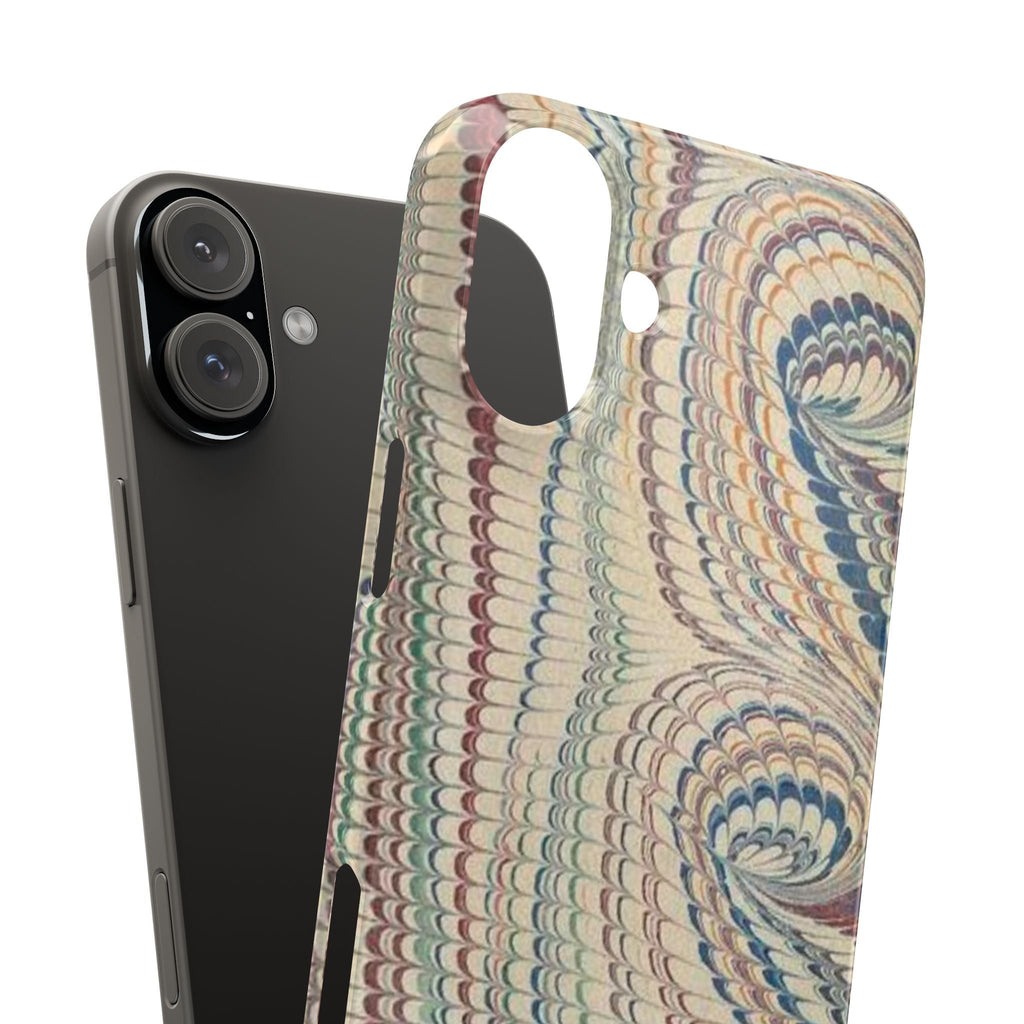Italian Vintage Marbled Paper Design on iPhone Cases, Artistic Protection for Your Device in Elegant Beige, Blue, Burgundy
