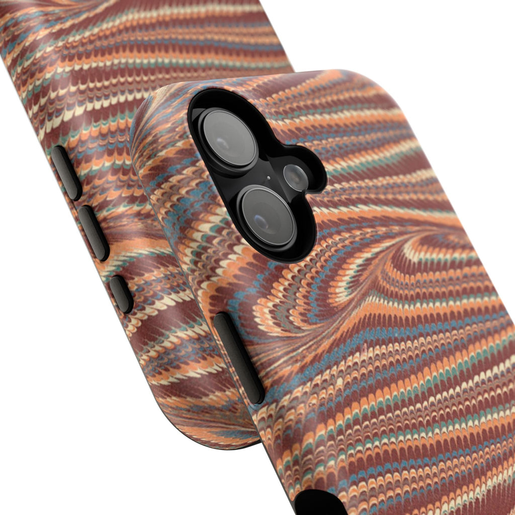 Neutrals Burgundy, Beige, Rust Hues Italian Vintage Marble Design Phone Case for Apple + Samsung