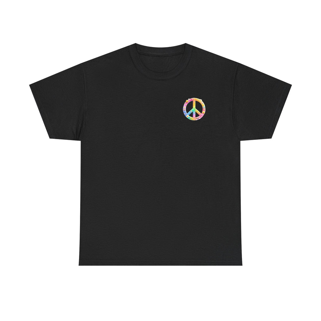 Peace Sign T-Shirt — Rainbow Smiley Hippie Tee