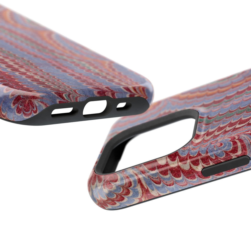 Burgundy and Lavender Hues Italian Vintage Marble Design - Dual Layer - Phone Case for Apple + Samsung