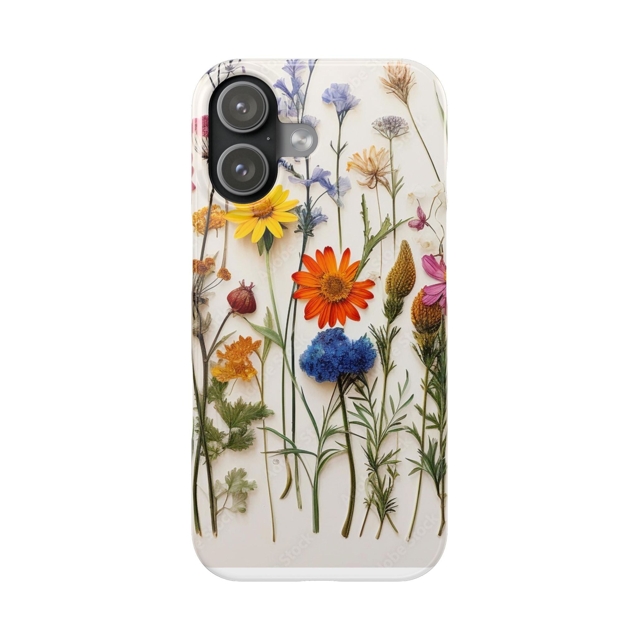 Floral Phone Cases, Slim Protective Cover, Pressed Flowers Design, iPhone 17 Case, Botanical Phone Accessories, Floral Theme Phone Case