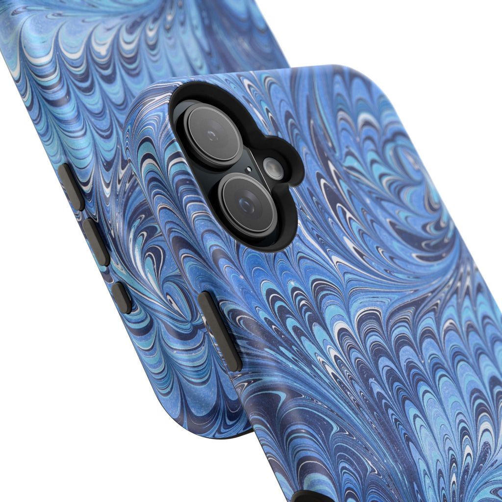 Blue Marbled Swirl Phone Case - Dual Layer Case
